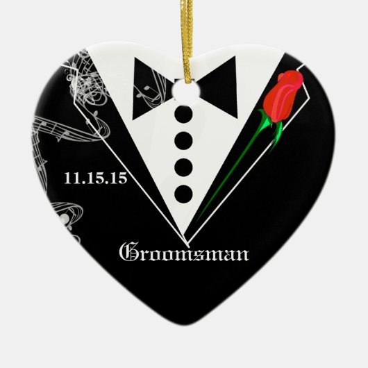 Groomsman Wedding Party voor kerstversiering Keramisch Ornament (Voorkant)