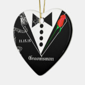 Groomsman Wedding Party voor kerstversiering Keramisch Ornament (Links)