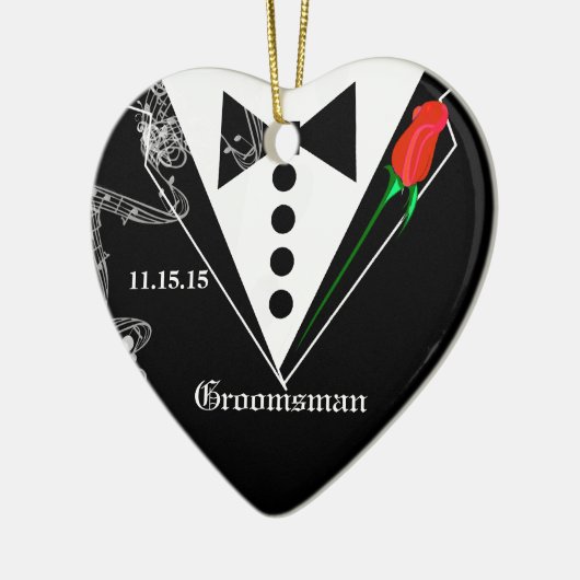 Groomsman Wedding Party voor kerstversiering Keramisch Ornament (Links)