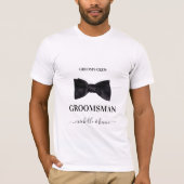 Groomsman Wedding Party Wedding Black & White T-shirt (Voorkant)