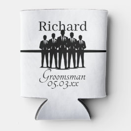 Groomsman Wedding Suited Squad Silhouette Name Blikjeskoeler