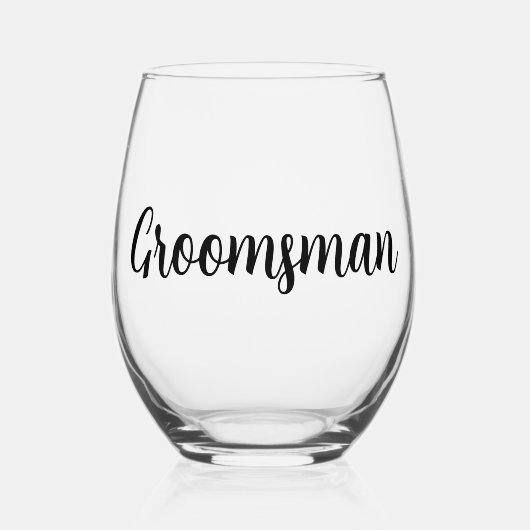 Groomsman Wedding Wijnglas Zonder Voet (Voorkant)