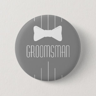 Groomsman White Bowtie 2 Ronde Button 5,7 Cm