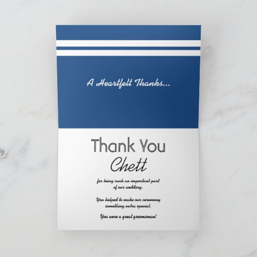 GROOMSMAN White Stripes bruiloft BEDANKT (Binnen)