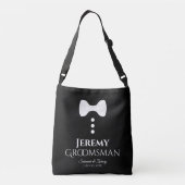 Groomsman White Stropdas Wedding Swag Bag Crossbody Tas (Achterkant)