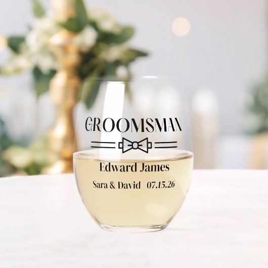 Groomsman Wijnglas Zonder Voet (Insitu (Huwelijk))