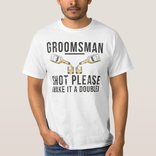 Groomsman wil het een dubbele t-shirt (Voorkant)