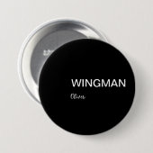 Groomsman Wingman Personal Black White Ronde Button 7,6 Cm (Voorkant /achterkant)