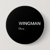 Groomsman Wingman Personal Black White Ronde Button 7,6 Cm (Voorkant)