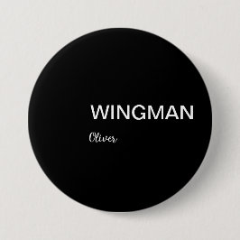 Groomsman Wingman Personal Black White Ronde Button 7,6 Cm
