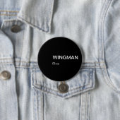 Groomsman Wingman Personal Black White Ronde Button 7,6 Cm (In situ)
