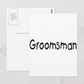 Groomsman (zwart) briefkaart (Voorkant / Achterkant)