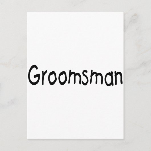 Groomsman (zwart) briefkaart (Voorkant)