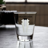 Groomsman Zwart Stropdas Tuxedo Wedding Shot Glass Shot Glas