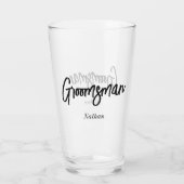 Groomsman Zwart Wit Bruiloft Glas Cup (Achterkant)