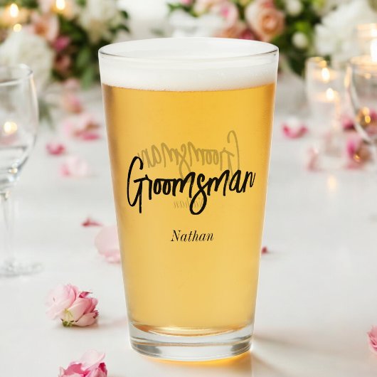 Groomsman Zwart Wit Bruiloft Glas Cup