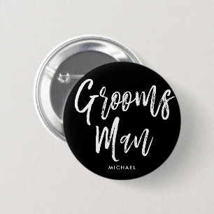 Groomsmen   Aangepaste bruiloft in Script-stijl Ronde Button 5,7 Cm