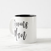 Groomsmen | Aangepaste bruiloft in Script-stijl Tweekleurige Koffiemok (Voorkant links)