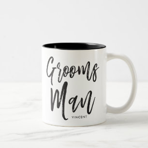 Groomsmen   Aangepaste bruiloft in Script-stijl Tweekleurige Koffiemok