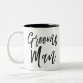 Groomsmen | Aangepaste bruiloft in Script-stijl Tweekleurige Koffiemok (Links)