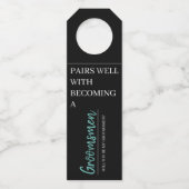 Groomsmen Aankondiging Wijn Label met flesje Hange (Voorkant)