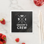 Groomsmen Bachelor Party Servet<br><div class="desc">Maak je vrijgezellenfeest onvergetelijk met onze stijlvolle "Groom's Crew" servetten! Deze hoogwaardige servetten zijn perfect voor bijeenkomsten van groomsmen en geven een leuk en gepersonaliseerd tintje aan uw viering. Bestel nu en verhef uw feestdecor met deze must-have accessoires</div>