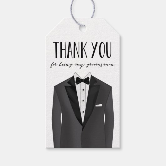 Groomsmen Bedankt Cadeau Labels Cadeaulabel (Voorkant)