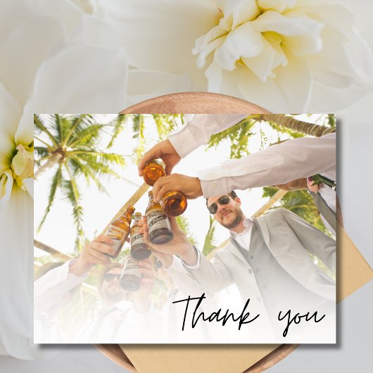 Groomsmen Best Man Weddenschap Foto bedankt Briefkaart
