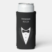 Groomsmen Black Tuxedo Seltzer Blikjeskoeler (Seltzer Voorkant)