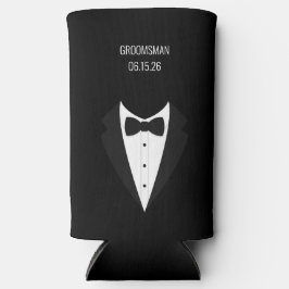 Groomsmen Black Tuxedo Seltzer Blikjeskoeler