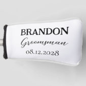 Groomsmen bruiloft typografie Modern Golfheadcover (Voorkant)