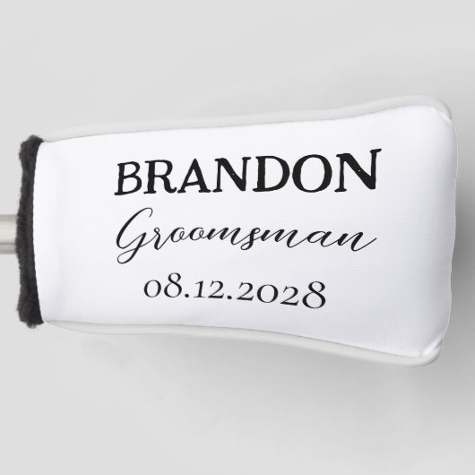 Groomsmen bruiloft typografie Modern Golfheadcover (Voorkant)