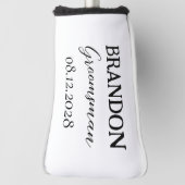 Groomsmen bruiloft typografie Modern Golfheadcover (Draai 90)
