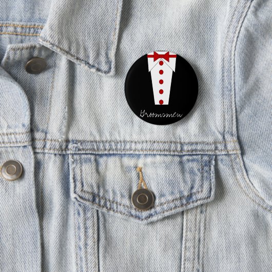 Groomsmen Button (rood) (In situ)