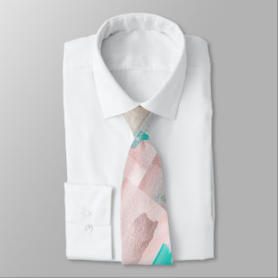Groomsmen Colour Block Roos Gold Blush Aqua Stropdas