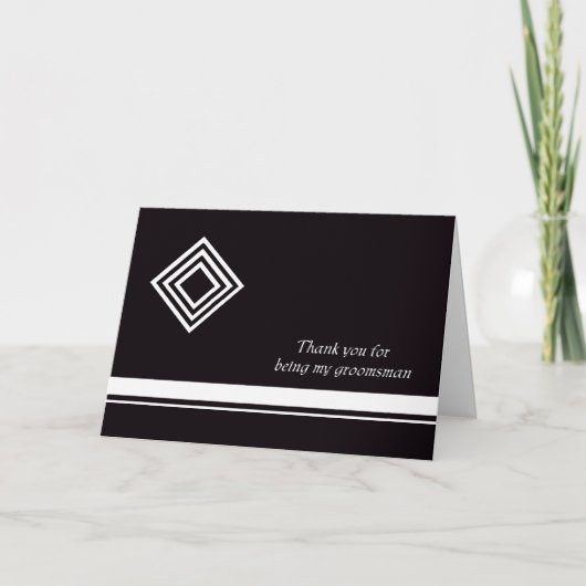 Groomsmen Dank u Kaart — Zwart-wit (Voorkant)