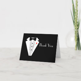 Groomsmen dankt de Zwarte Vlinderdas van de Bedankkaart