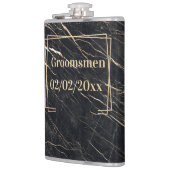 Groomsmen Elegant: Gouden Marmer Heupfles (Links)
