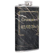 Groomsmen Elegant: Gouden Marmer Heupfles (Rechts)