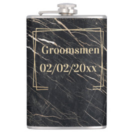 Groomsmen Elegant: Gouden Marmer Heupfles