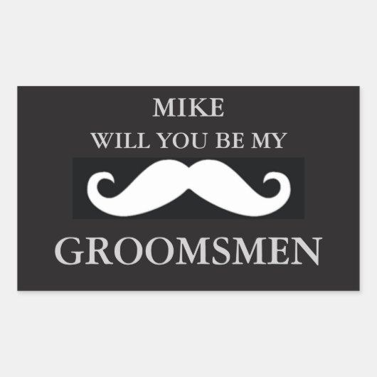 Groomsmen feest rechthoekige sticker (Voorkant)