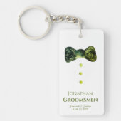 Groomsmen Funny emerald green Stropdas bruiloft Sleutelhanger (Voorkant)
