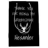 Groomsmen Gepersonaliseerde bruiloft Dank u Medium Cadeauzakje (Voorkant)