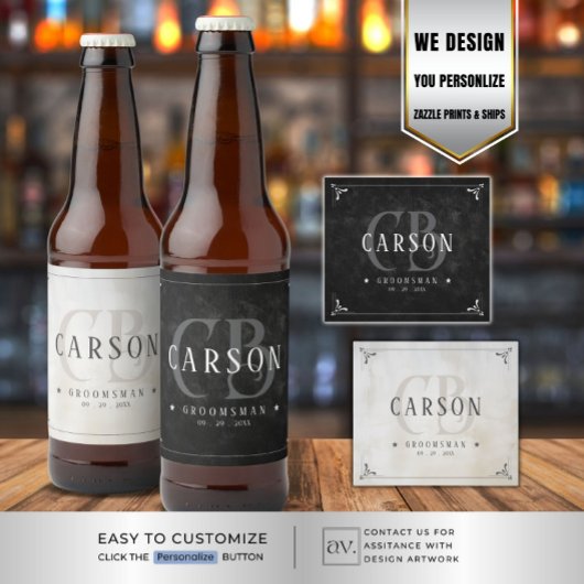  Groomsmen geschenken Bier Etiket