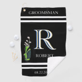 Groomsmen Gift Custom Monogram Naam Clubs Golf Golfhanddoek (Insitu)