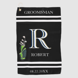 Groomsmen Gift Custom Monogram Naam Clubs Golf Golfhanddoek