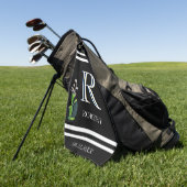Groomsmen Gift Custom Monogram Naam Clubs Golf Golfhanddoek (Groen)