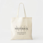 Groomsmen Gift Modern Elegant Monogram Initialen Tote Bag (Voorkant)