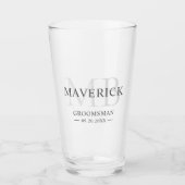 Groomsmen Gift Modern Trendy Monogram Initiaal Bee Glas (Voorkant)