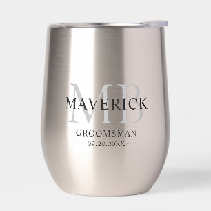 Groomsmen Gift Modern Trendy Monogram Initialen